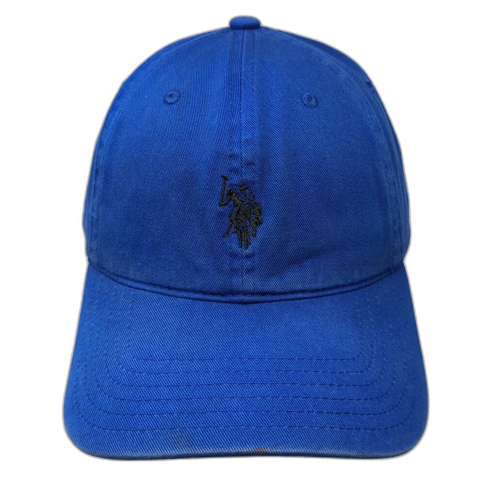 U.S. Polo Assn. Baseball Cap Blue One Size Black Embroidered Logo Slideback Hat